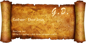 Geher Dorina névjegykártya